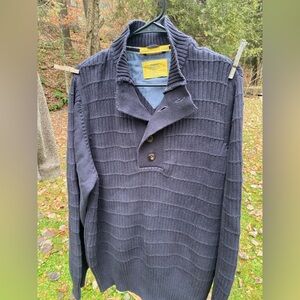 Vintage Navy Sweater with Button Collar Men’s Big & Tall XL